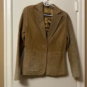 Tan leather‎ blazer jacket bought in Paris size Small